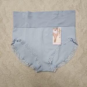 NWT Joyspun Women's Shape & Smooth Lace Trim Brief Size XXXL Blue Light Support
